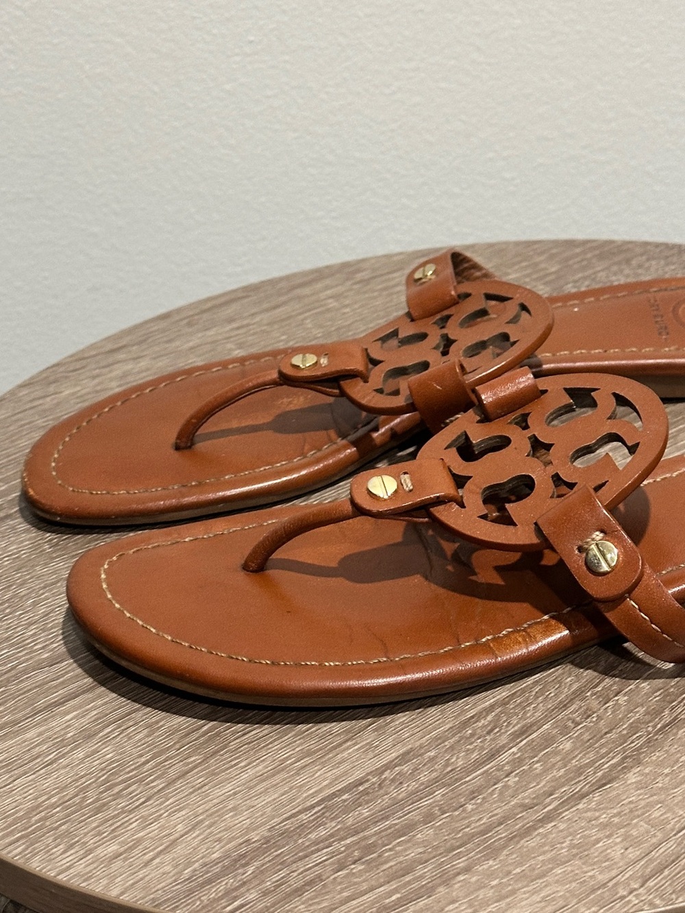 Tory Burch Miller Leather Sandals in Vintage Vachetta - Picture 6 of 11